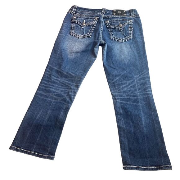 Y2K Miss Me Size 29 Boyfriend Capri Jeans Contrast Stitching Flap Pocket Western - Picture 6 of 12